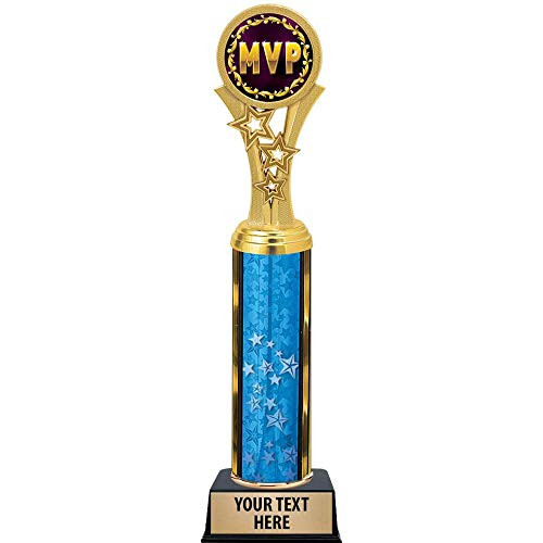 MVP Trophies, 11 inch Blue Stars MVP Trophy Award, Free Engraving Prime