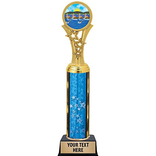 Rowing Trophies, 11 inch Blue Stars Rowing Trophy Award, Free Engraving Prime Rowing Trophies, 11 inch Blue Stars Rowing Trophy Award, Free Engraving Prime