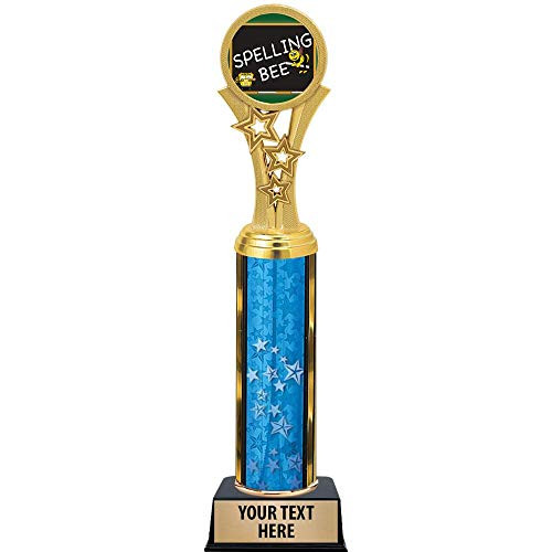 Spelling Trophies, 11 inch Blue Stars Spelling Bee Trophy Award, Free Engraving Prime Spelling Trophies, 11 inch Blue Stars Spelling Bee Trophy Award, Free Engraving Prime