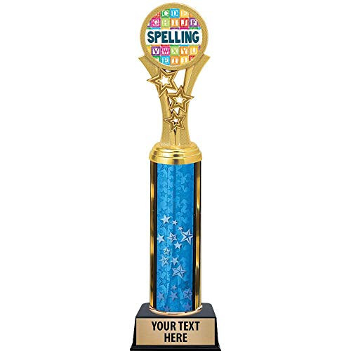 Crown Awards Spelling Trophies, 11 inch Blue Stars Spelling Competition Trophies for Kids with Free Custom Engraving Prime Crown Awards Spelling Trophies, 11 inch Blue Stars Spelling Competition Trophies for Kids with Free Custom Engraving Prime