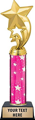 Crown Awards Star Rocket Trophies, Personalized Pink Star Rocket Trophy, Engraving Included Prime