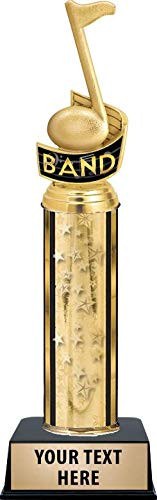 Crown Awards Band Music Note Trophies, Gold Stars Band Music Note Trophy with Custom Engraving Prime