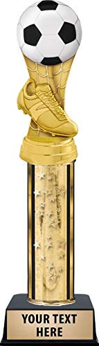 Crown Awards Soccer Trophy for Kids with Custom Engraving, Gold Stars MVP Soccer Trophies Prime