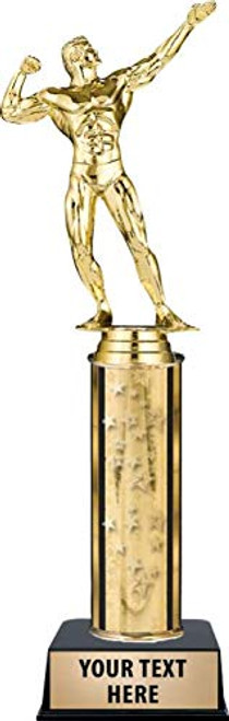 Crown Awards Bodybuilding Male Trophies, Gold Stars Bodybuiliding Male Trophy with Custom Engraving Prime Crown Awards Bodybuilding Male Trophies, Gold Stars Bodybuiliding Male Trophy with Custom Engraving Prime