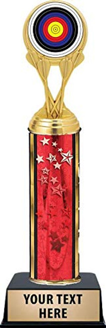 Archery Target Trophies, Red Stars Archery Target Trophy Award with Customized Engraving Prime Archery Target Trophies, Red Stars Archery Target Trophy Award with Customized Engraving Prime