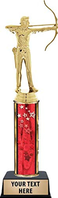 Archery Male Trophies, Red Stars Archery Male Trophy Award with Customized Engraving Prime Archery Male Trophies, Red Stars Archery Male Trophy Award with Customized Engraving Prime