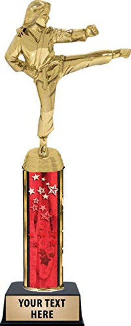 Karate Female Trophies, Red Stars Karate Female Trophy Award with Customized Engraving Prime Karate Female Trophies, Red Stars Karate Female Trophy Award with Customized Engraving Prime