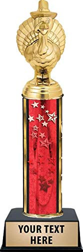 Pilgrim Turkey Trophies, Red Stars Pilgrim Turkey Trophy Award with Customized Engraving Prime