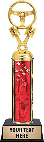 Auto Wheel/Engine Parts Trophies, Red Stars Auto Wheel/Engine Parts Trophy Award with Customized Engraving Prime