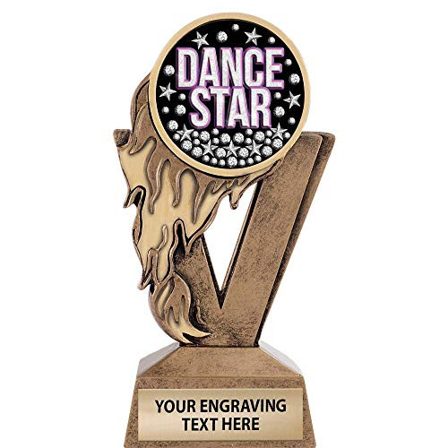 Crown Awards Gold Dance Star Trophies, 6.25 inch H Custom Fireball Dance Star Trophy Prime Crown Awards Gold Dance Star Trophies, 6.25 inch H Custom Fireball Dance Star Trophy Prime