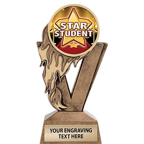 Crown Awards Gold Star Student Trophies, 6.25 inch H Custom Fireball Star Student Trophy Prime Crown Awards Gold Star Student Trophies, 6.25 inch H Custom Fireball Star Student Trophy Prime