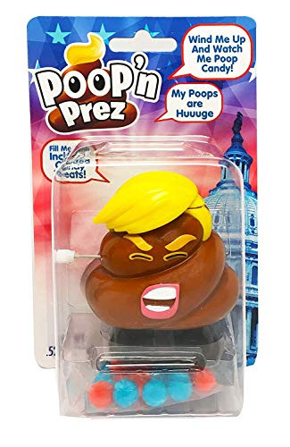 Flix Candy President Donald Trump Poop Emoji Candy Dispenser - Display Pack of 6