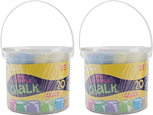 Darice Assorted Sidewalk Chalk, Jumbo, 20-Pack (2 pack)