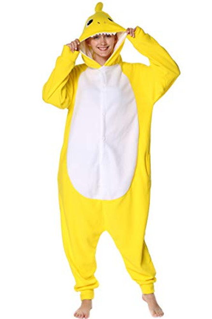 Markest Onesie Unisex Adult Pajamas Animal Yellow Shark Cosplay Costume Sleepwear,XL