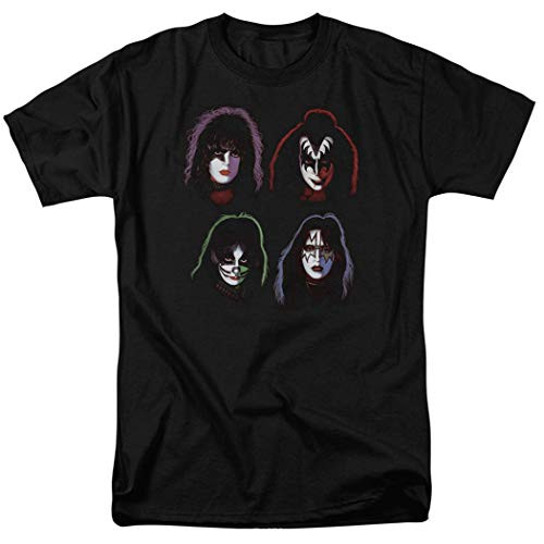 KISS Band Members Rock and Roll Music T Shirt  and  Stickers (Medium) Black