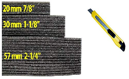 Kaizen Foam 2 Feet x 1 Feet, Black with Knife (57mm 2-1/4 inch)