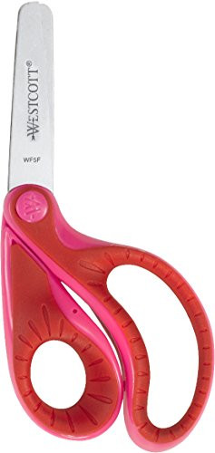 Westcott Kids 5 Ergo Jr. Blunt Scissors, Pink/Red (16731)
