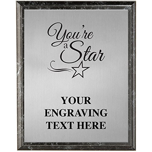 Crown Awards Corporate Plaques - 5 x 7 You're A Star Etched Recognition Trophy Plaque Award Prime