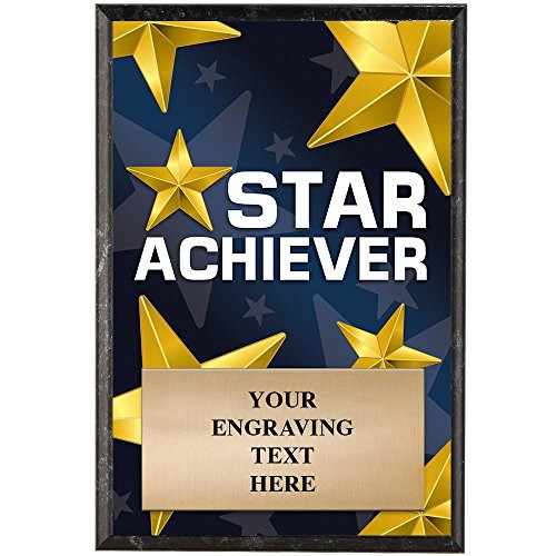 Corporate Plaques - 5 x 7 Star Achiever Recognition Trophy Plaque Award Prime