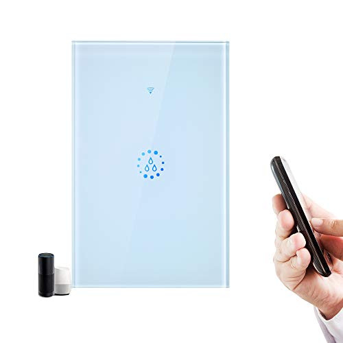Blusea Wi-Fi Smart Boiler Touch Switch, Voice Control Compatible with Alexa Google Home APP Remote Control Schedule Family Share Water Heater Touched Switch High-Power