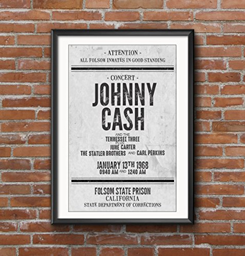 JOHNNY CASH Folsom Prison Poster Print 11x17 JOHNNY CASH Folsom Prison Poster Print 11x17
