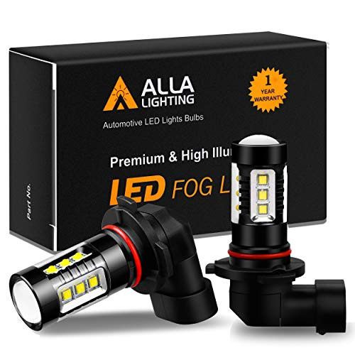 Alla Lighting PZ20d Base H12 HB3 9045 9005 LED Bulbs DRL, Fog Lights Replacement Super Bright 6000K Xenon White