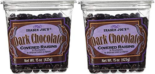 Trader Joe's Dark Chocolate Covered Raisins (Pack of 2)