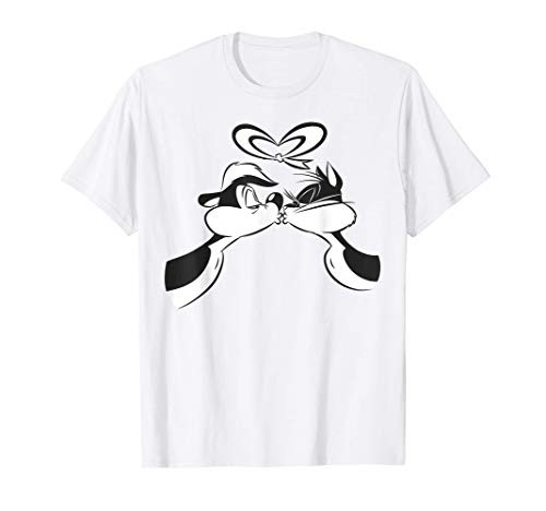US Looney Tunes Pepe Le Pew Valentines Kiss 01 White T-Shirt