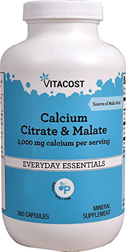 Vitacost Calcium Citrate  and  Malate - 1,000 mg per Serving - 360 Capsules