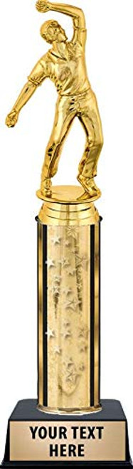 Crown Awards Cricket Bowler Male Trophies, Gold Stars Cricket Bowler Male Trophy with Custom Engraving Prime Crown Awards Cricket Bowler Male Trophies, Gold Stars Cricket Bowler Male Trophy with Custom Engraving Prime