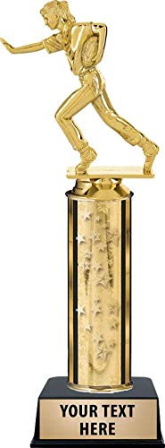 Crown Awards Flag Football Female Trophies - Gold Stars Flag Football Female Trophy with Custom Engraving Prime