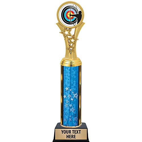 Archery Trophies, 11 inch Blue Stars Archery Trophy Award, Free Engraving Prime Archery Trophies, 11 inch Blue Stars Archery Trophy Award, Free Engraving Prime