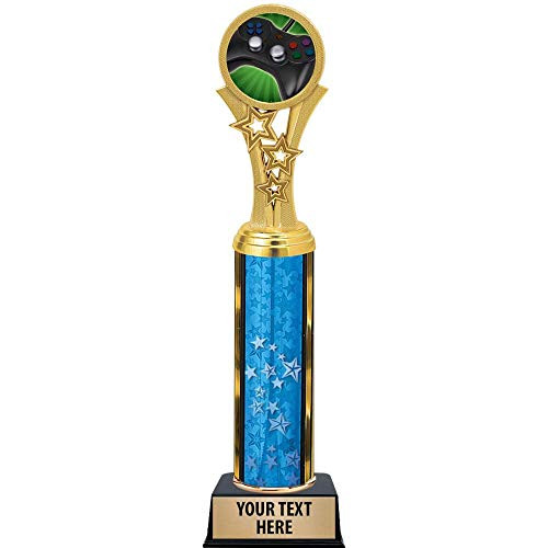 Video Games Trophies, 11 inch Blue Stars Video Game Trophy Award, Free Engraving Prime