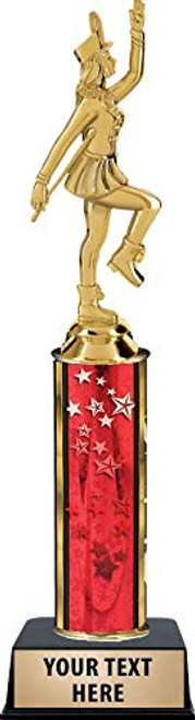 Majorette Female Trophies, Red Stars Majorette Female Trophy Award with Customized Engraving Prime Majorette Female Trophies, Red Stars Majorette Female Trophy Award with Customized Engraving Prime
