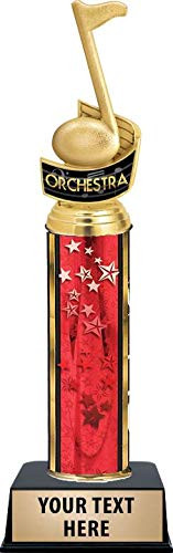 Orchestra Music Note Trophies, Red Stars Orchestra Music Note Trophy Award with Customized Engraving Prime