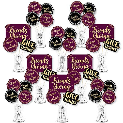 Big Dot of Happiness Elegant Thankful for Friends - Friendsgiving Thanksgiving Party Centerpiece Sticks - Showstopper Table Toppers - 35 Pieces Big Dot of Happiness Elegant Thankful for Friends - Friendsgiving Thanksgiving Party Centerpiece Sticks - Showstopper Table Toppers - 35 Pieces