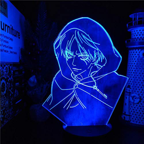 3D Night Light for Boys,Attack Titans Eren Jaeger LED ANIMEs Attack Titan Eren,Remote Control