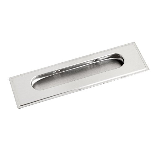 Uxcell 5.7-Inch Long Rectangular Cabinet Flush Pull Handle, Silver Tone