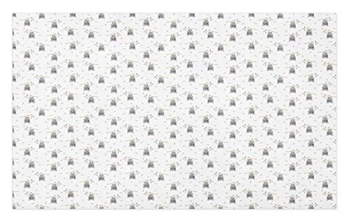 Ambesonne Nature Doormat, Bats Hanging up Upside Down on Branches and Leaves, Decorative Polyester Floor Mat with Non-Skid Backing, 30 inch X 18 inch, Pale Taupe Pale Sepia
