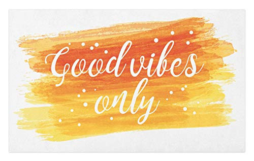 Ambesonne Chill Doormat, Watercolor Art Modern Calligraphy Message Hand Writing Letters and Dots, Decorative Polyester Floor Mat with Non-Skid Backing, 30 inch X 18 inch, Orange Yellow White Ambesonne Chill Doormat, Watercolor Art Modern Calligraphy Message Hand Writing Letters and Dots, Decorative Polyester Floor Mat with Non-Skid Backing, 30 inch X 18 inch, Orange Yellow White