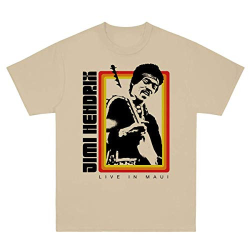 Jimi Hendrix Short Sleeve Classic Fit T-Shirt, Tan, Large