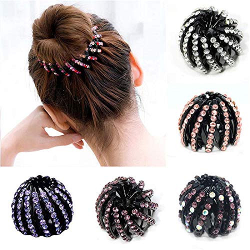 2pcs Girls Crystal Hair Clips Rhinestones Ponytail Holder Hair Claw Hair Accessories Women Ball Head Headwear Hairpin Clip 2pcs Girls Crystal Hair Clips Rhinestones Ponytail Holder Hair Claw Hair Accessories Women Ball Head Headwear Hairpin Clip