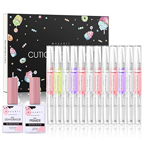 Makartt Cuticle Oil Bundle with Nail Primer and Nail Dehydrator, Sweet Cravings Collection 12 Pcs Cuticle Revitalizer Oil 5ML Nail Repair Oil Cuticle Softener Primer Bonder Kit Makartt Cuticle Oil Bundle with Nail Primer and Nail Dehydrator, Sweet Cravings Collection 12 Pcs Cuticle Revitalizer Oil 5ML Nail Repair Oil Cuticle Softener Primer Bonder Kit