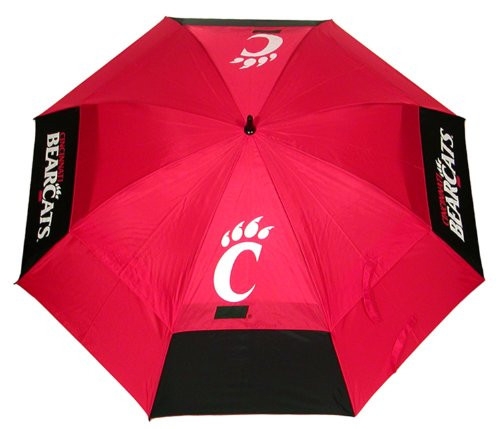 Team Golf NCAA Cincinnati Bearcats 62 inch Golf Umbrella with Protective Sheath, Double Canopy Wind Protection Design, Auto Open Button