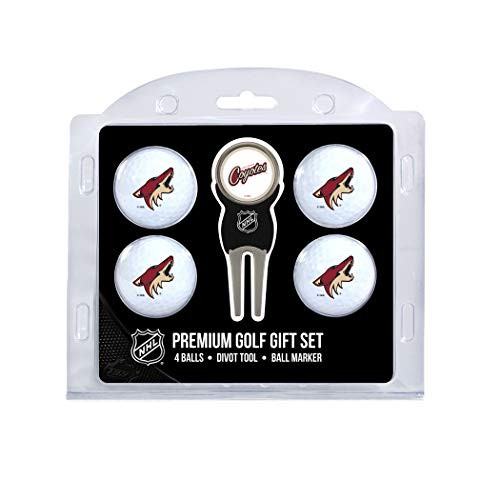 Team Golf NHL Arizona Coyotes Regulation Size Golf Balls (4 Count)  and  Divot Tool with Removable Double-Sided Magnetic Marker