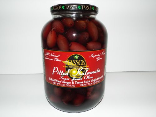 Tassos Pitted Greek Kalamata Olives, 52.9 oz