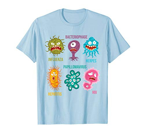 Virology T-shirt: Family Of Cute Colorful Viruses T-Shirt