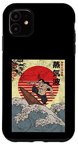 iPhone 11 Japanese Big Wave Surfing Gift For A Surfer Case