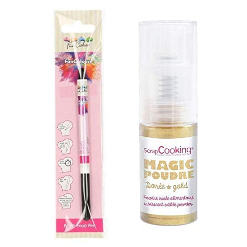 Edible Brush Food Pen Black plus Golden edible powder
