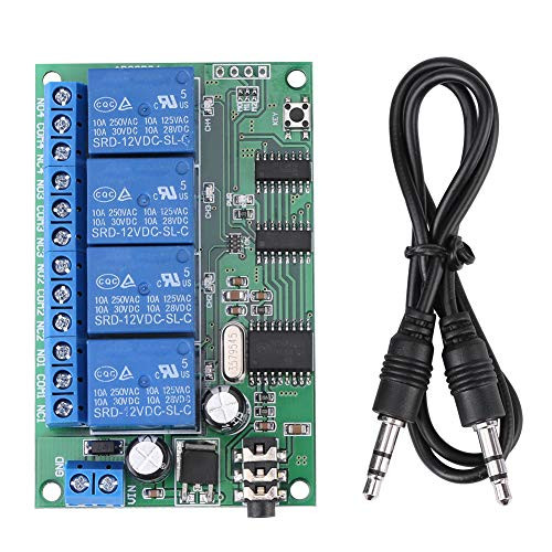 AD22B04 12V Voice decoder Relay, 4 Channel DTMF Signal decoder Relay, Audio Signal decoder Audio Signal decoder Relay, PLC Telephone Remote Control Relay for Remote Control, Telephone